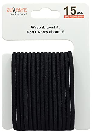 Zulfaye Hair Bands, Hair Accessories for girls, Hair Bobbles for Thick Hair, 4mm Snag Free Elastic Hairbands no Damage Hair Ties