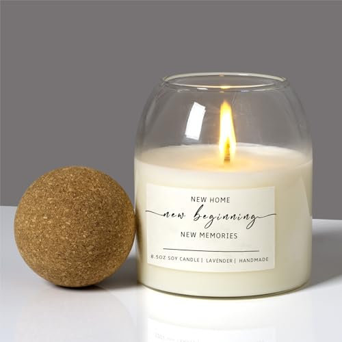 House Warming Gifts New Home,Housewarming New Home Gift Ideas for Women Men Neighbor | Soy Wax, Long-Lasting 60-Hours, Lavender (Housewarming Candle)