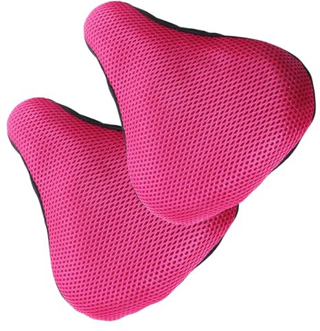 Lunaanda 2 Stück Sattelbezug Fahrrad, Bezüge für Fahrradsitze, Atmungsaktiv, Fahrrad Sitzkissenbezug, Weicher Fahrradsattel Überzug, Satteldecke Fahrrad, für Herren Damen (Rosarot)