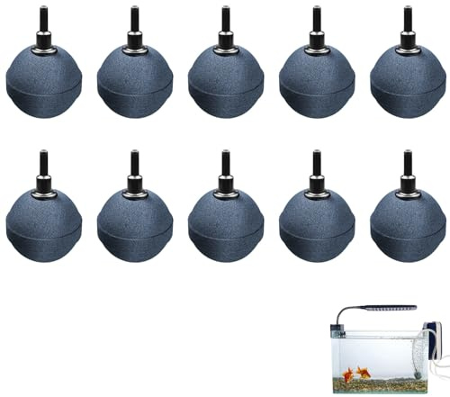 Eterspr 10 Piezas Piedra Difusora Acuario, Aire Piedras Cilindro, Bola Difusor de Burbuja, Adecuado para Acuarios, Peceras y Estanques