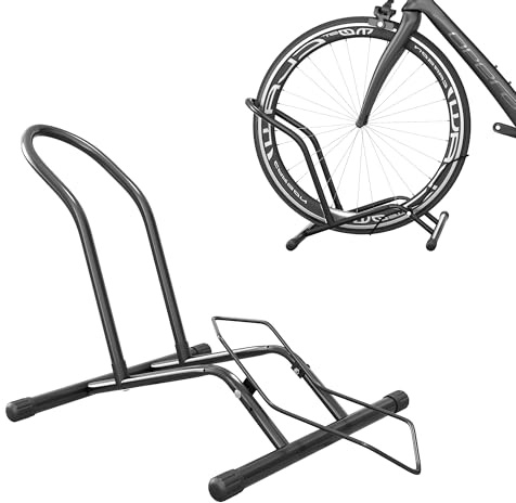 SPORTNOW Cavalletto Portabici Supporto Bici da Terra 59x41x38 cm, Nero