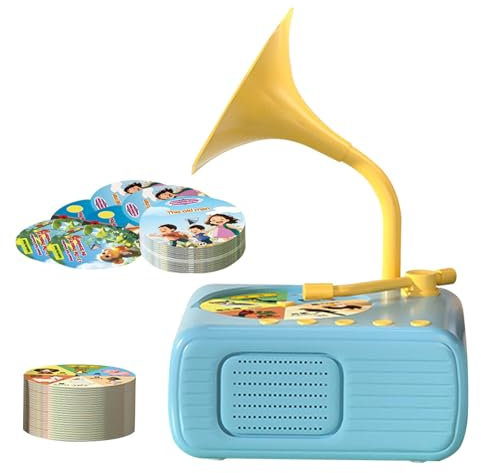 Kids Phonograph With 99 Cards, Baby Music Box Toy, Children's Story & Music Player, Phonograph Record Player, Story Telling Machine, Musical Sensory Early Childhood Education Toy For Age 12+