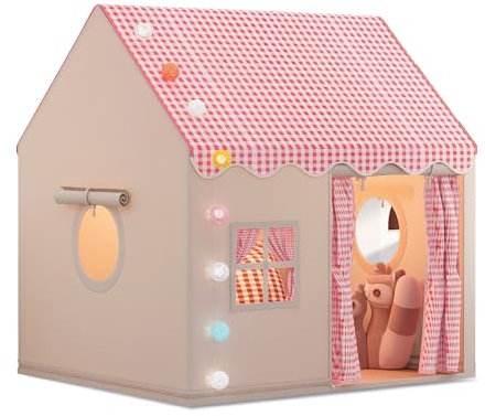 Play Tent for Girls; with Multi-Coloured Ball Lights and Toy Rainbow Frog. 120 cm wide., 105 cm deep, 128 cm high. Toys for 3 4 5 6 7 Year Old Girls.; Kids Tents Children's Playhouse. Play Tents