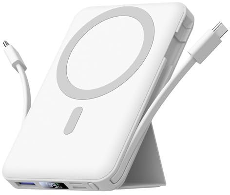 Azmuth Power Bank, für Magsafe Powerbank iPhone 10000mAh, Magnetische Power Bank Wireless 22.5W PD Schnellladen mit LED Display Tragbares Ladegerät Akkuspack für iPhone 16/15/14/13/12/Pro/Pro Max