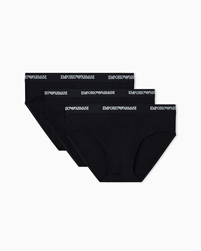 Emporio Armani Man's Core Logoband - Confezione da 3 Slip da Uomo, Taglia XXL, Colore: Nero, Nero/Nero/Nero, XXL