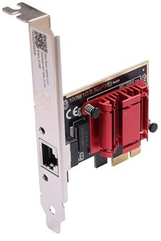 ELFJMZP Tarjeta de red PCIe de 2.5 Gbps, chipset RTL8125B, adaptador Ethernet de 2500 Mbps con disipador de calor de aluminio y puertos chapados en oro, compatible con Synology/QNAP NAS, PCIe x1 (sin
