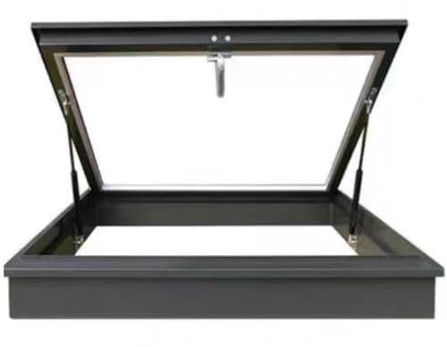 ZXHKZDX Lucarne Trappe De Toit pour sous-Sol,Fenêtres pour Toits Transparente,Garage,entrée De Grenier, Puits De Lumière Manuel, Puits Souterrain, Porte(A/Glass,22.8X30.7IN)