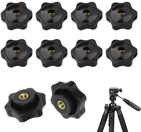 10Pcs M6 Star Clamping Nuts, Diameter 32mm M6 Star Knobs, Plastic Star Grips Nuts for Machine Tools Furniture Fitness Equipment (M6 Thread)