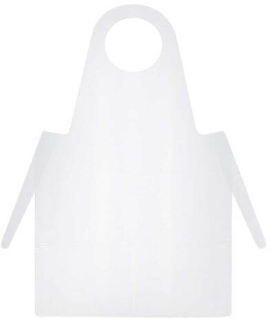 EINMAL SCHÜRZEN PE 125 cm weiß 50 St