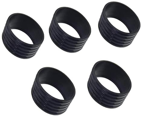 F Fityle 5 * 25mm Caoutchouc Anneau, Elastiques Grip pour Raquette De Tennis, Paquets D'anneau De Préhension De Raquette De Tennis Bande De Préhension pour Badminton, De Squash, à Pêche, Noir, 25 mm