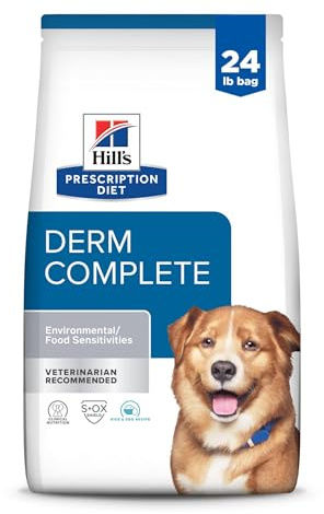 Hill's Prescription Diet Derm Complete Environmental/Food Sensitivities Dry Dog Food, Rice & Egg, 24 lb. Bag