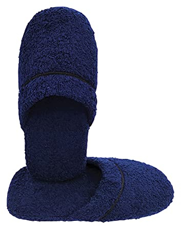 Ciabatte Spugna Uomo Donna Lavabili 100% Made In Italy Pantofole da Bagno, Doccia e Ospiti Taglia 41-45 e 36-40 (Blu Scuro, Sistema Taglie Calzature EU, Adulto, Testo, Media, Taglia unica)