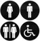 Plaque de porte WC Femme Homme Mixte Handicape Panneau de Toilette Plaque de Salle de Bain Méthacrylate 3 mm Lot de 4