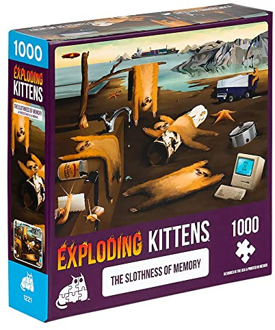 Exploding Kittens - Slothness of Memory Jigsaw Puzzle - 1000 Pieces, Ideal for Adults, Teens, and Kids - A Funny and Artistic Sloth-Themed Puzzle