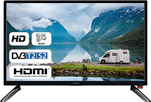 Kiano Slim TV Smart Travel Televisores 24 Pulgadas | LED HD TV Pantalla | Cargador de Coche | HDMI USB | Dolby Audio |Triplo Tuner DVB-T2 | Negro