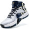 ASHION Herren Basketballschuhe High-Top Sportschuhe Tennis Schuhe Herren Gym Sneaker Hallenschuhe,Weiß und Blau,42 EU