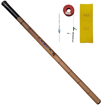 Tragbare, ultraleichte Teleskop-Angelrute, Handstange, einziehbar, Crappie-Angelrute, 2,7 m, 3,6 m, Bambus-Angelrute (2,7 m)