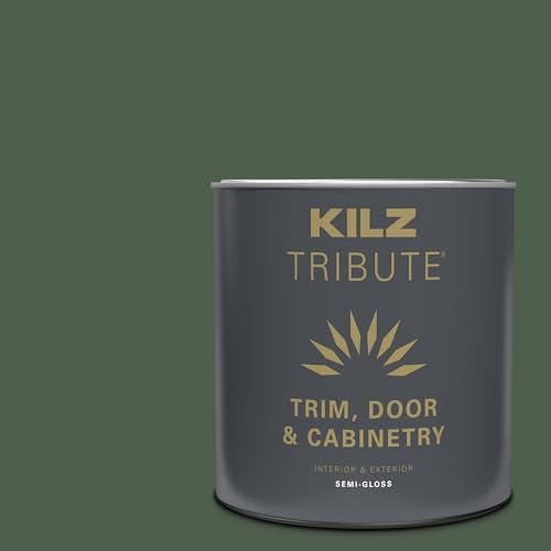 KILZ Tribute Trim, Door & Cabinetry Paint for Interior/Exterior, Semi-Gloss, American Pine, 1 Quart