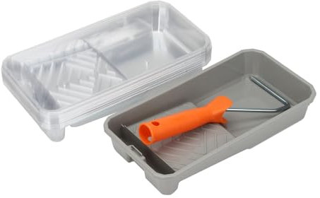 Kcgani 22-teiliges Farbwannen- und Liner-Set, 1 x 10,2 cm Farbrollerablage, 20 x Einweg-Farbwannen, 1 x Rollgriff, wiederverwendbare Haushalts-Farbwanne für Heimwerker, Bau