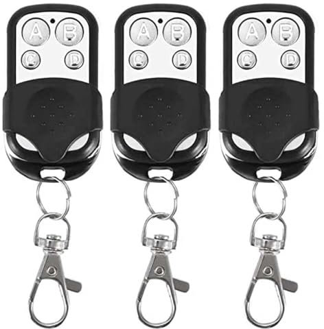 Kit da 3 Telecomandi Universali Autoapprendenti per Cancello Automatico, a 4 Tasti e con Frequenza Fissa 433,92 MHz