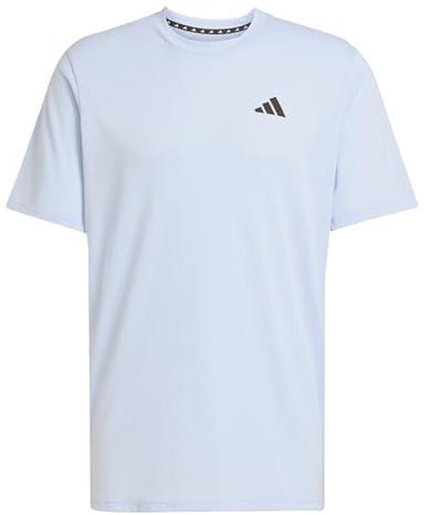 adidas Men's Train Essentials Feelready Training Tee, Glow Blue/Black, L