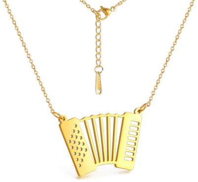 Gu Feng luxe niche design musique symbole corne accordéon pendentif clavicule chaîne ras de cou
