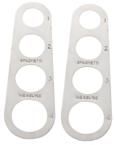 Sosoport Misuratore di Spaghetti da 2 Pezzi per Il Controllo delle Porzioni Strumento di Misurazione degli Spaghetti Dispositivo Misuratore di Righello per Pasta in Metallo A 4 Fori per