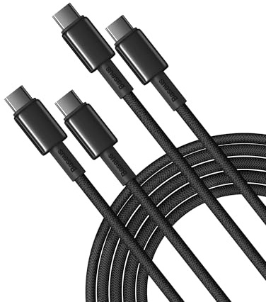 Baseus USB C auf USB C Kabel, 100W [2m+2m] Typ C Schnellladekabel PD 5A QC 4.0 Ladekabel USB C Aufladekabel für iPhone 17 16 15 14 13 12 Pro, Galaxy S25 S24 S23 S22 Ultra, MacBook, iPad Pro