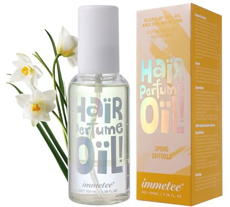 immetee Aceite capilar perfumado, spray capilar hidratante con aroma floral, fragancia duradera sin grasa, hidrata cabello, apto para todo tipo de cabello, 100 ml. (100ML, SPRING DAFFODILS)
