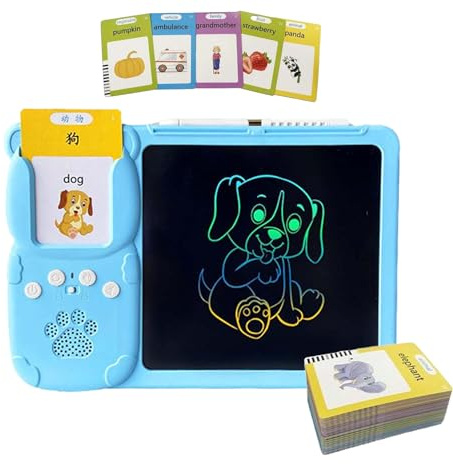 Tarjetas Flash Audibles - Juguete De Voz Parlante 2 En 1, Tarjetas Flash Educativas Para El Aprendizaje De Idiomas, Juegos De Tableta De Dibujo En Edad Preescolar, Juguete De Aprendizaje De