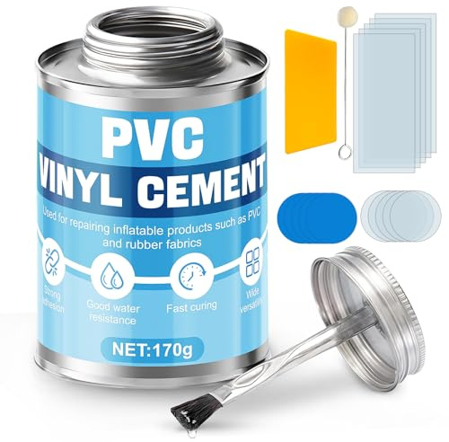 Allisway Colla per PVC, Colla Neoprenica, Kit Riparazione Piscina PVC, Colla per Incollaggio e Riparazione di Gomma PVC Gonfiabile, Adatta per Kayak, Tende e Gommoni, 170 g