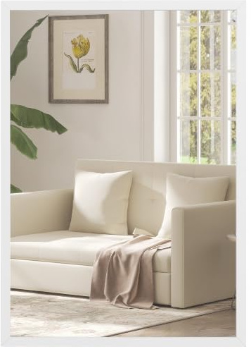 HOMCOM Decorative Rectangular Wall Mirror Wall-Mounted, 70 x 50 cm, White | Bathroom Mirror, Living Room, Bedroom, Hallway