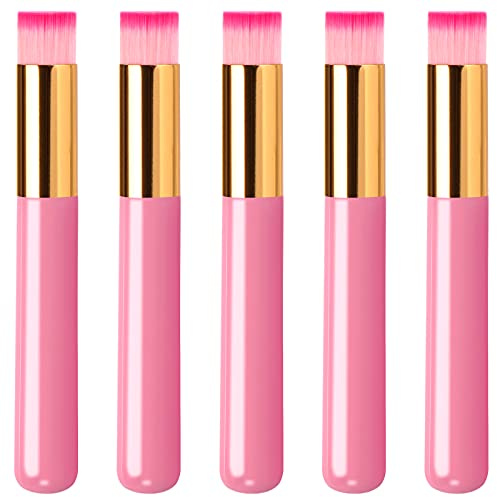 Dming 5 Pieces Lash Shampoo Brushes, Eyelash Extension Cleansing Brush Peel Off Blackhead Remover Tool Nose Pore Deep Cleaning Cosmetic Lash Cleanser Brush Facial Cleansing Brushes (Pink)