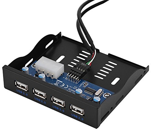 Lazmin USB2.0 Floppy Front Panel with 9PIN-9PIN Cable, 3.5in Floppy Bay 9 Pin to 4 Interface USB 2.0 HUB for Video/Music/Photos/Data Files Transfer