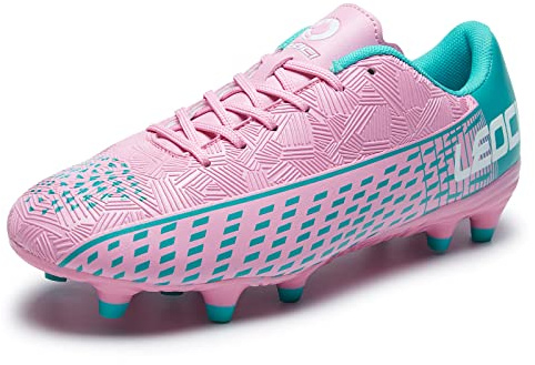 LEOCI Soccer Cleats for Women's and Men's Outdoor Unisex Football Shoes Firm Rugby Boots