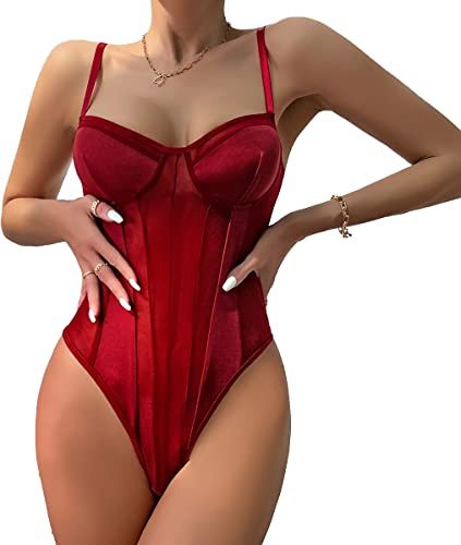 Body Mujer Sexy Transparente Tirantes Bodysuit sin Mangas Malla Elástica Ropa Interior Body Mono Leotardo Backless Jumpsuit Fashion Encaje Going Out Tops