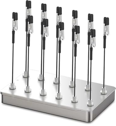 Ruimooto 12 Modellbau Farben Standfuß und 1 Eisenbox als Basis. Flexibler Modellbau Zubehör mit Krokodilklemmen und Magnetfuß. Ideal für Modellierung, Helfende Hand Löten und Bastelarbeiten
