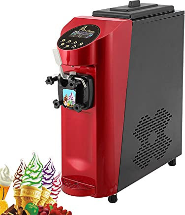 Gelatiera, macchina per gelato soft serve alla frutta automatica da 1000 W, macchina per gelato soft commerciale, gelatiera in acciaio inossidabile, con avviso di carenza di materiale, per ristorant