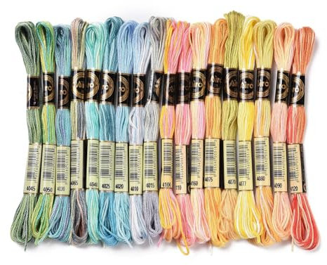 CABODYALS 18 Strang 157 Yards Kreuzstich Stickgarn In Regenbogenfarben 6 Stränge Buntes Polyester Freundschaftsarmband Nadelspitzengarn Zum Nähen Armbandmachen Stricken Kunsthandwerk