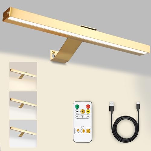 Vehoukli Rechargeable Picture Light with Remote, 4000mAh Wall Mounted Display Light, 2-in-1 Magnetic Painting Light with Timer for Gallery, Dartboard, Artwork, Picture Frame