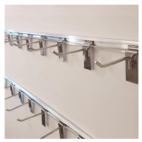 Set di pannelli a doghe con 30 ganci lunghi per riporre utensili/appendere esposizioni per casa, garage, negozi al dettaglio, appendiabiti da parete, confezione da 2 (120 cm)
