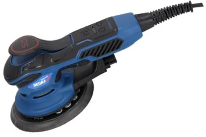 DEDRA Levigatrice orbitale con cuscinetti intercambiabili, diametro 125 – diametro 150 mm, alta potenza 350 W, 4000 – 10.000 giri/min, cavo lungo 4 m, peso solo 1,4, con set di carta vetrata, 230 V ~