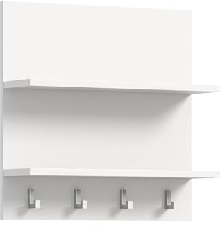 xonox.home Systemmöbel Projekt X Wandpaneel Paneel Wandboard Wandgarderobe Garderobenwand Garderobenpaneel Flurpaneel in weiß Hochglanz, ca. 52x52x15 cm