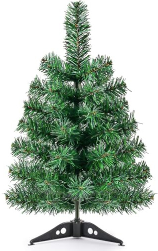 45cm Tabletop Christmas Tree Artificial Mini Desktop Xmas Tree with Stand Small Christmas Trees Green Pine 50 Branch Tips Small Indoor Holiday Decor for Party Winter DIY Crafts