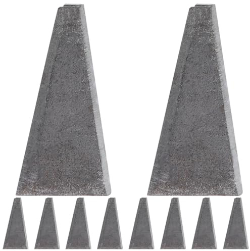 WOFASHPURET Lot de 10 Cales en Acier au Carbone pour Coin de Hache Design Ergonomique pour Installation et Renforcement d'Outil de Travail du Bois