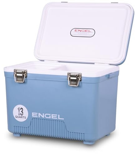 ENGEL Kühlbox 13qt (12,3 Liter) Auslaufsicher, Luftdicht, Tragbare, Kleine Kühlbox für Camping, Picknick, Wandern, Festival - Eisbox Ohne Strom für Männer & Frauen, 38 x 25,4 x 28,5 cm im Blau