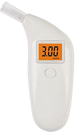 Analyseur D'haleine à Cétone Testeur D'haleine à Cétone Précis Testeur D'haleine à Cétone Numérique avec 5 Embouts Buccaux Réutilisables pour Tester la Cétose