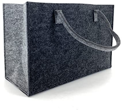 heimtexland ® Allzweck Filztasche Shopper Tragetasche Filz Einkaufstasche Einkaufskorb Kaminholz Korb Aufbewahrung XL Tasche Typ717 45x30 Anthrazit Grau