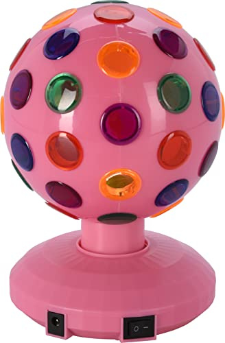 MIJOMA Diskolampa med 3 LED-lampor roterande 360°, retrostil klassisk diskokula disco light LED-partylampa discokula diskokula festljus bollljus (rosa)