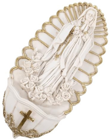 Kichvoe Harz Katholisches Weihwasserbecken „Our Lady of Guadalupe“-Weihwasserbecken Wanddekoration Für Den Eingang Zu Hause Kirche Religiöse Dekoration